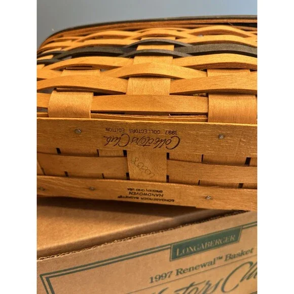 3 Longaberger Blue Woven Braided Leather Handles Renewal Baskets Liner Protector